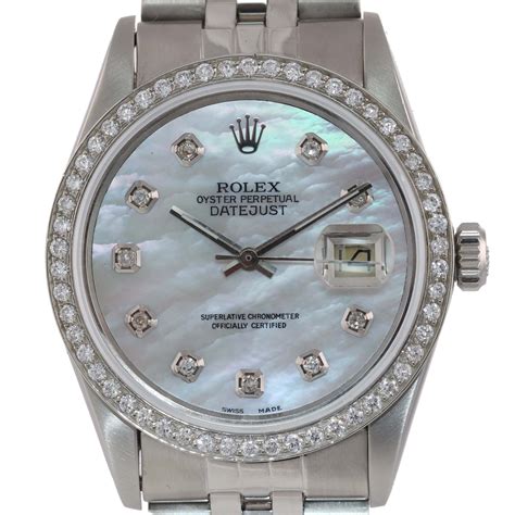 rolex datejust 36 white gold diamond bezel|Rolex Datejust diamond dial 36mm.